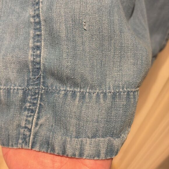 Lou & Grey lyocell & linen blend denim dress with pockets SZ large - Picture 5 of 8